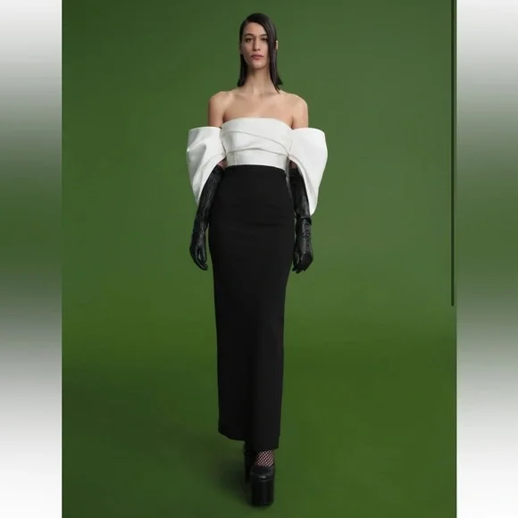 Solace London The Arla Maxi Dress in Black and Cream size 8 - Picture 2 of 3